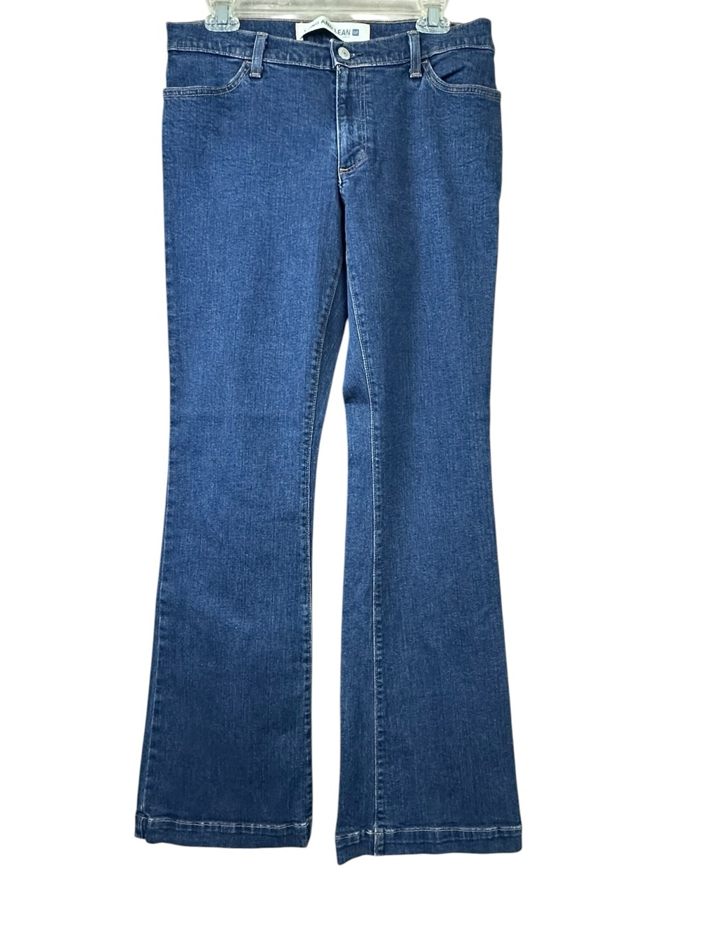 Vintage Gap Long And Lean Flare Denim Blue Jeans Wonen Sz 8